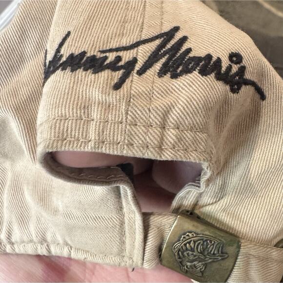 Bass Pro Shops Johnny Morris “Gone Fishing” Strapback Hat Beige USA - Picture 2 of 3